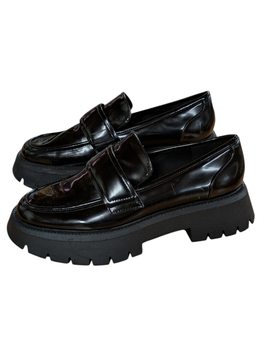 Zara Shoes - Zara Lug Sole Platform Loafer Glossy Black Size 40